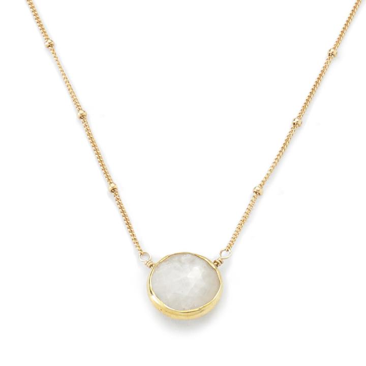 Margaret Elizabeth - Bezel Necklace Moonstone