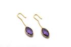 Tresor Collection - 18k Yellow Gold Earring With Amethyst Marquise
