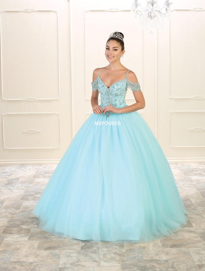 May Queen - Embellished V-neck Ballgown