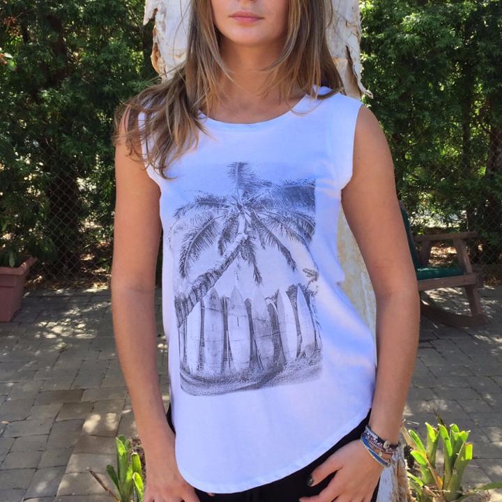 Lineup Rocker Tank In White