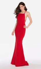 Alyce Paris - 60001 High Lace Up Back Jersey Sheath Gown