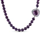 Tresor Collection - Amethyst And Rainbow Moonstone Necklace In 18k White Gold
