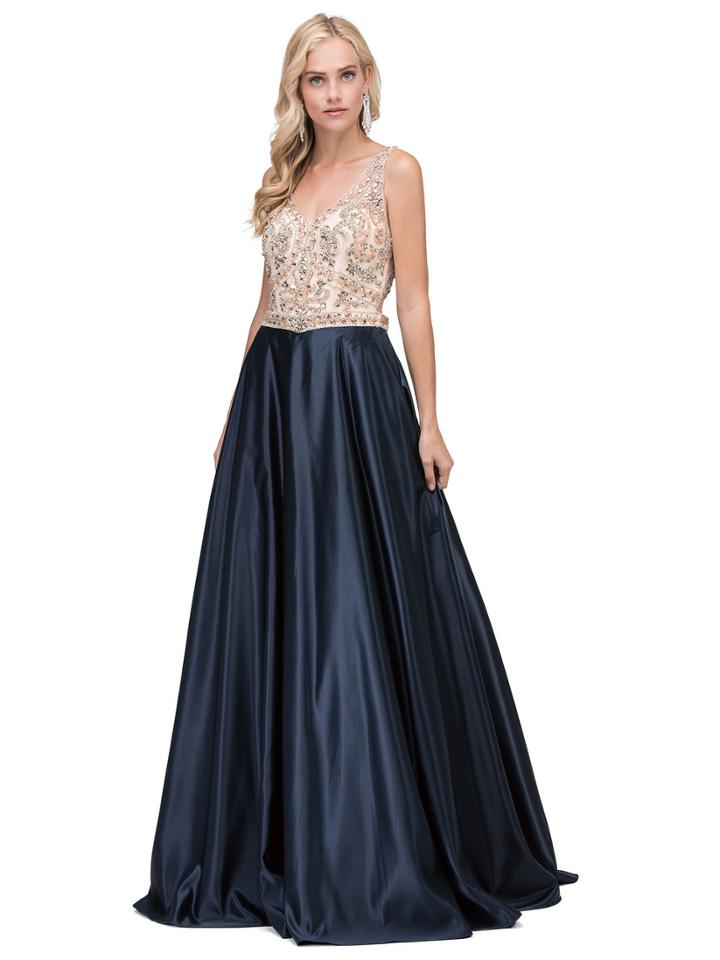 Dancing Queen - Jeweled V-neck A-line Dress