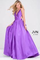 Jovani - Mikado Pleated Skirt And Side Cut Out Prom Ballgown Jvn50071