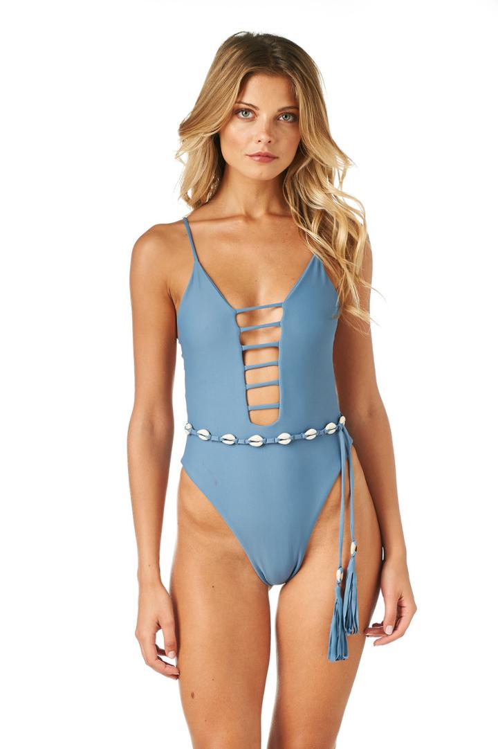 Montce Swim - Hampton Blue Shells Belt
