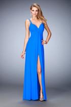 La Femme - 22385 Ruched Empire Sheath Gown