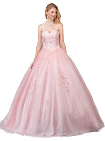 Dancing Queen - Strapless Beaded Lace Sweetheart Ballgown