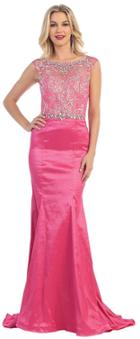 May Queen - Crystal Embellished Illusion Trumpet Gown