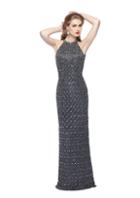 Primavera Couture - 1974 Bejeweled Halter Column Dress