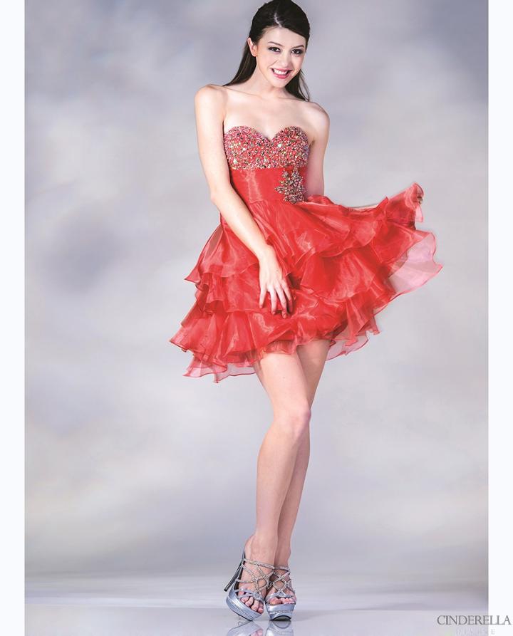 Cinderella Divine - Strapless Jeweled Sweetheart Empire Dress