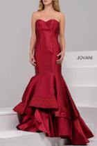 Jovani - Strapless Semi-sweetheart Tiered Mermaid Gown 37897
