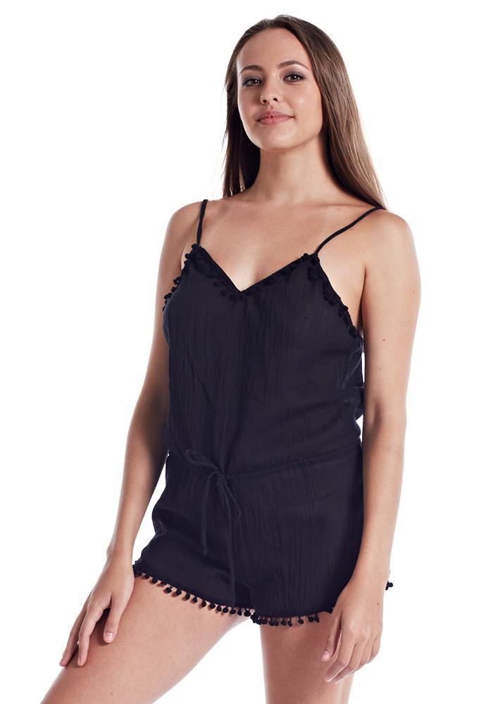 Debbie Katz - Cotton Romper With Pompoms-588p