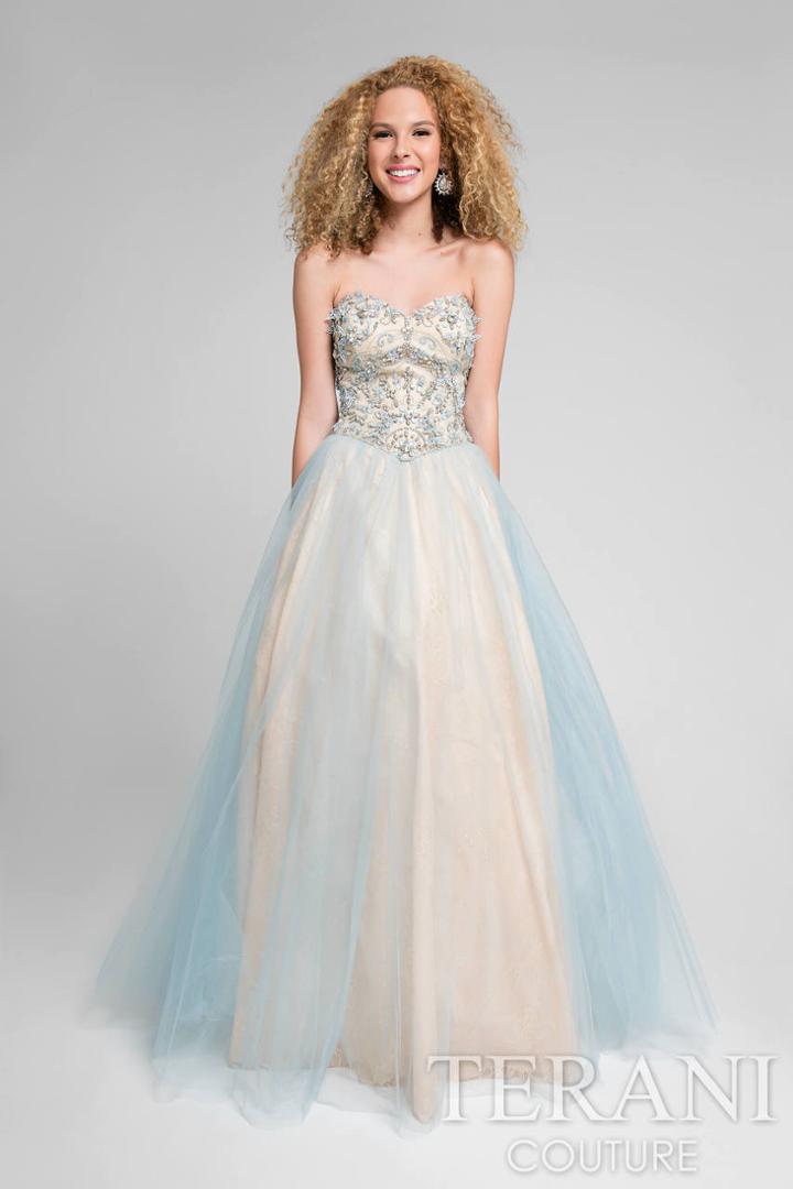 Terani Prom - Dazzling Beaded Strapless Sweetheart Polyester A-line Dress 1711p2855