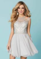 Tiffany Homecoming - 27151 Crystal Ornate Illusion Jewel Cutaway A-line Dress