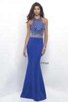 Intrigue - Two-piece Metallic Crop Top Mermaid Dress 251