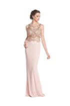 Aspeed - L1687 Mock Two Piece Illusion Bateau Prom Dress