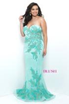 Blush Too - Strapless Embellished Long Dress 11241w