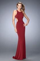 La Femme - 22469 Embellished Halter Jersey Dress