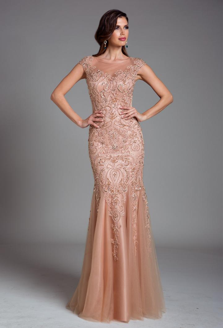 Feriani Couture - 26214 Beaded Illusion Trumpet Gown