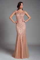 Feriani Couture - 26214 Beaded Illusion Trumpet Gown