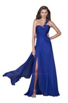 La Femme - One Shoulder Braded Strap Sweetheart Evening Gown 16659