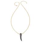 Heather Hawkins - Gemstone Horn Rolo Chain Necklace - Hematite