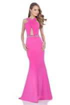 Terani Couture - Stunning Crisscross Halter Evening Dress 1612p0504