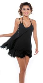 Nicolita Swimwear - Cuban Cutie Spaghetti Strap Dress Cover Up Black