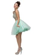 Short Two-piece Jewel-embellished Prom Dress