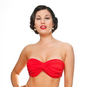 Nicolita Swimwear - Knotty Nicolita Bandeau With Underwire & Molded Bra Cups Red