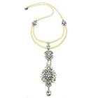Ben-amun - Pearl And Crystal Long Statement Pendant Necklace