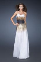 La Femme - 18592 Strapless Tri-color Sparkle Evening Gown
