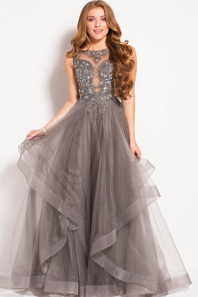 Jovani - 48739 Embellished Bateau A-line Dress