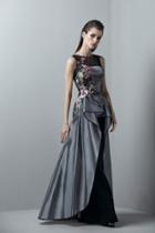 Saiid Kobeisy - 3380 Sleeveless Metallic High Low Gown
