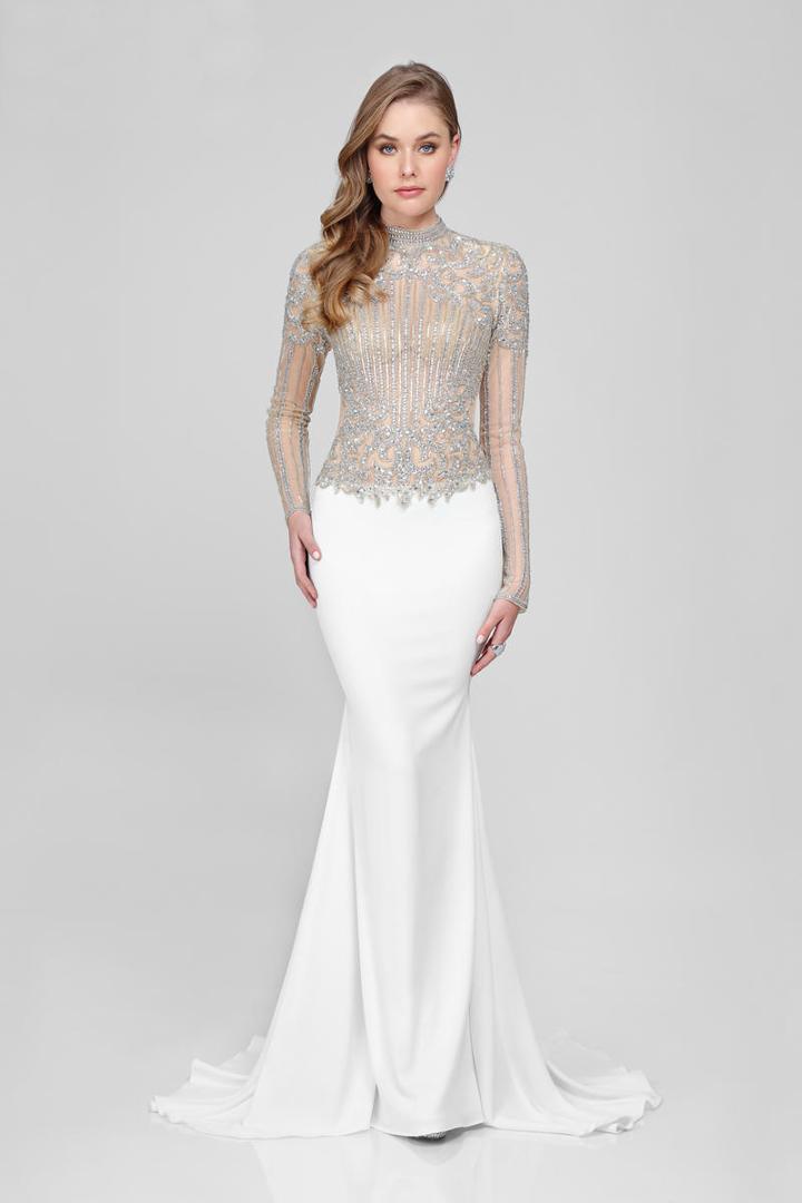 Terani Couture - 1722e4248 Intricate Illusion Trumpet Gown