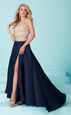 Tiffany Homecoming - Two-piece Long Prom Dress With Beaded Illusion Top 16212