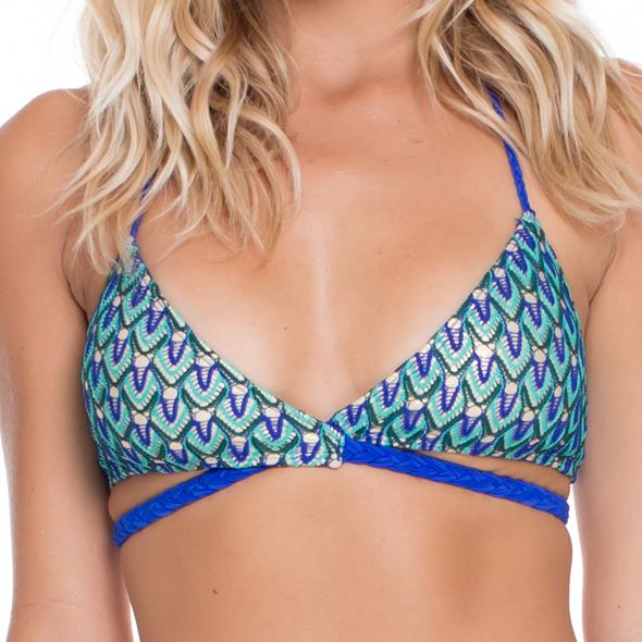 Luli Fama - Cross Over Halter Top In Electric Blue (l47023z)