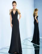 Ieena For Mac Duggal - 25564i Embellished Jewel/v-neck Sheath Dress