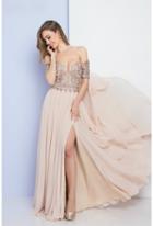 Terani Evening - 1721m4343 Embellished Off-shoulder Evening Gown