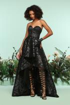 Zoey Grey - 31222 Faux Leather Strapless High Low Gown