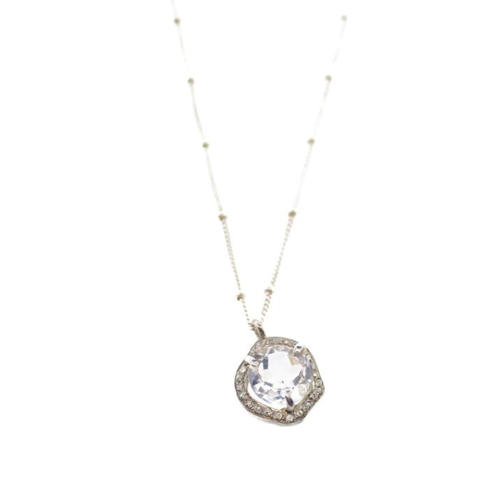 Mabel Chong - White Topaz Halo Necklace-wholesale