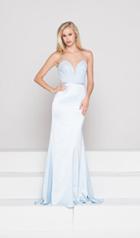 Glow By Colors - G780 Plunging Sweetheart Satin Gown