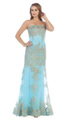 May Queen - Gilded Floral Scalloped Mermaid Gown Rq7443