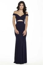 Jolene Collection - 17016 V-neck/off-shoulder Dress With Cutouts