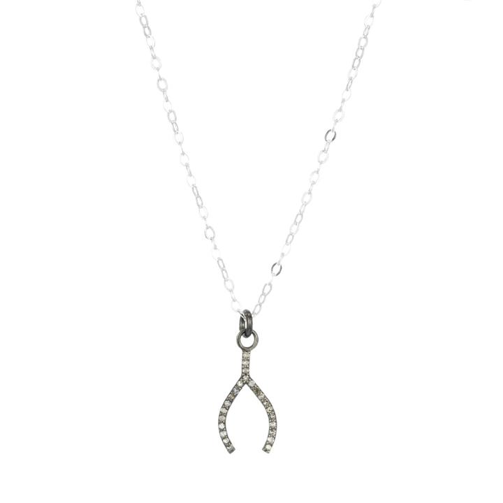 Ashley Schenkein Jewelry - Brooklyn Diamond Wishbone Necklace