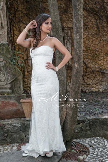 Milano Formals - Aa227 Embellished Strapless Sweetheart Wedding Gown