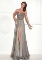 Tarik Ediz - Beaded Illusion Bateau Neck Gown 92682