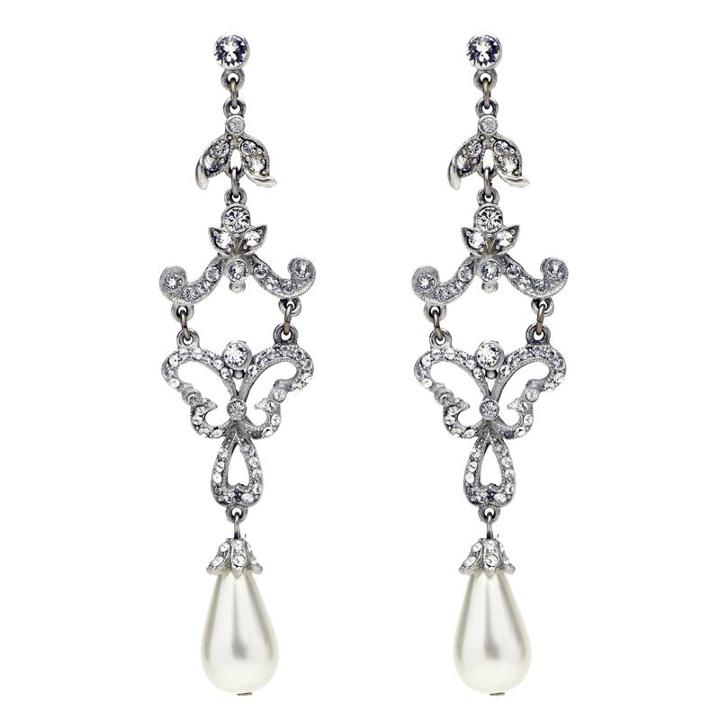 Ben-amun - Crystal Belle Pearl Drop Post Earrings