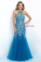 Blush - Glittering Embellished Halter Long Gown 7009