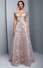 Beside Couture By Gemy - Bc1306 Floral Embroidered A-line Gown